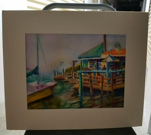 Fine Art Original Signed Watercolor Painting Maritime by Artist Carol Thaw - Picture 2 of 5