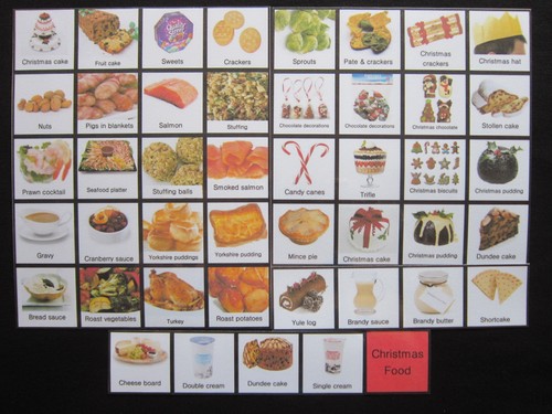 Tarjetas fotográficas de comida navideña - PECS/autismo/tabla de elección/demencia/pérdida del habla - Imagen 52 de 59