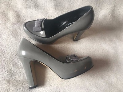 SIMONA BARBIERI TwinSet gray patent leather  Heel Shoes sz 38 new