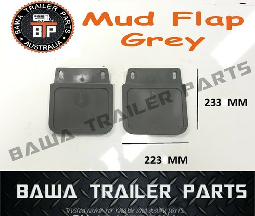 14" - 15" Grey Plastic Mudguards with Mud Flap -PAIR-! Trailer Parts! - Picture 2 of 3