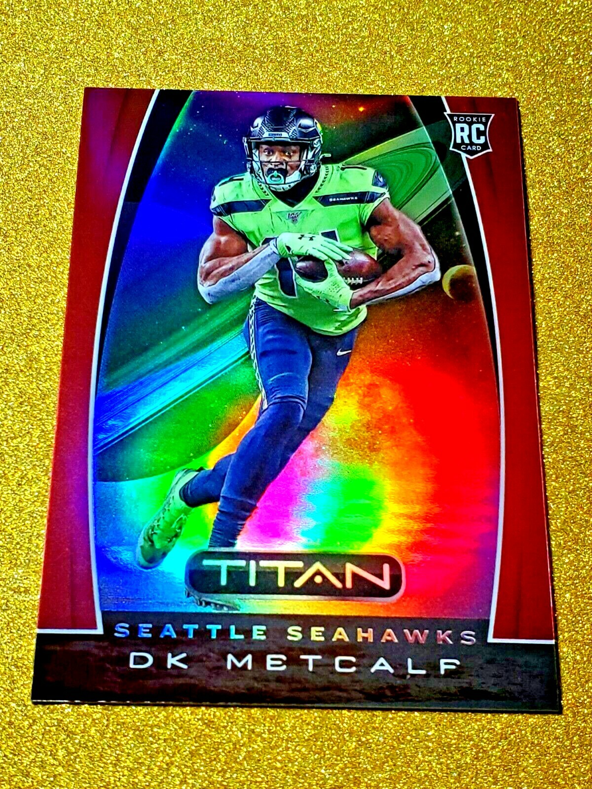 2019 Panini Chronicles DK Metcalf Titan Rookie Refractor Red /99 T17 Prizm RC 