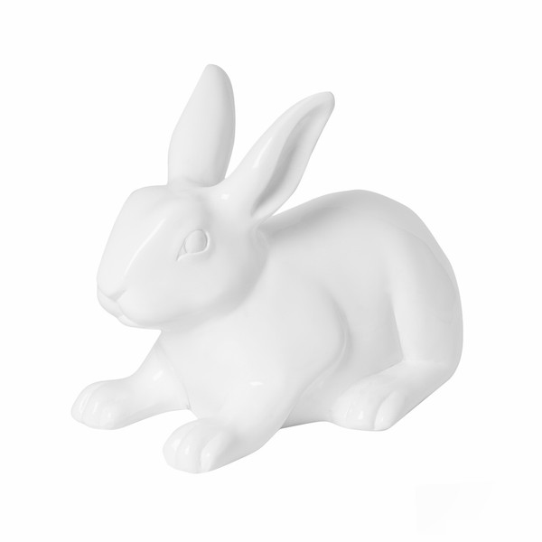 Dekohase M Weiß Hase Dekofigur Figur Dekoration Gartendeko Deko Fiberglas-image