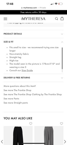 The Frankie Shop Bonnie Crock Effect Pants Trousers Blue BPABON200-M MEDIUM 10 - Picture 13 of 14