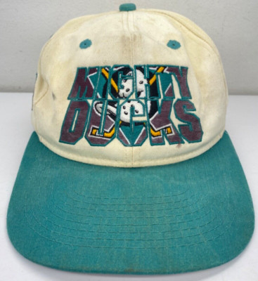 Vintage 1990 s Anaheim Mighty Ducks Snapback Hat Cap NHL Hockey #1 Apparel USA