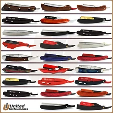 Range Of Barber Shaving Razor Straight Edge Folding Knife Shave Ready With Blade