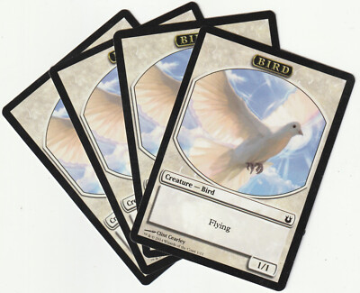   4 MAGIC The Gathering BIRD White Creature Token MTG TOKEN PLAYSET TOP