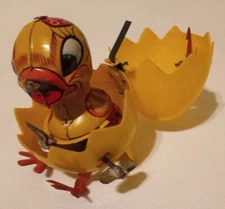 Shackman Automatic Mechanical Hatching Egg Chicken Tin Wind Up Toy JAPAN 3508