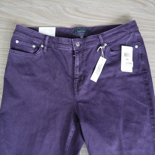 Lauren Ralph Lauren Jeans Womans Premier Straight Purple Mid-Rise Ankle Size 16W - Picture 3 of 8