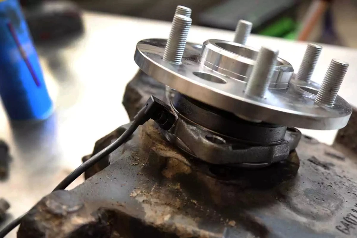 A new wheel hub with the wiring attached.