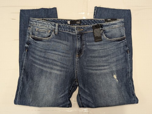 Kut From The Kloth Jeans Reese Frayed Hem Ankle Length Straight Leg SIZE 18 NEW - Picture 18 of 21