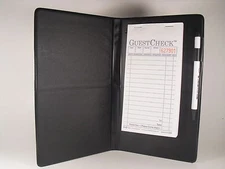 Black Waitress Pad Holder Guest Check Book Order Pad Book NEW