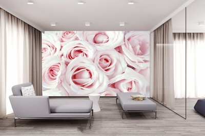 3d Baby Pink Roses Self Adhesive Tv Background Wallpaper Bedroom Murals Decor Ebay