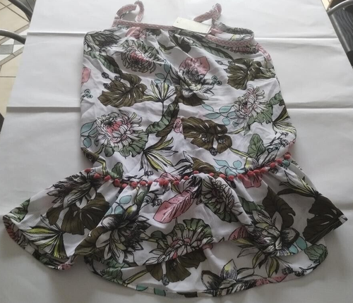 Miken Swim White Olive Beach Cover Up Size XS | eBay