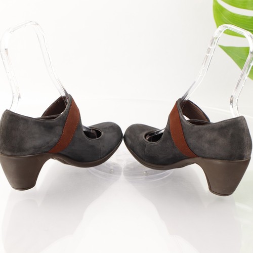 Miz Mooz Womens Mizzy Mary Jane Pump Size 9 Gray Suede Retro Mid Heel Slip On - Picture 8 of 15