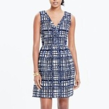 Madewell Midnight Mini Dress in Brushstroke Plaid Size 0