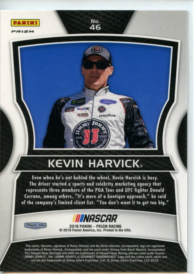 2018 Panini Prizm Racing NASCAR CAMO Parallel #46 Kevin Harvick - Image 2 of 2