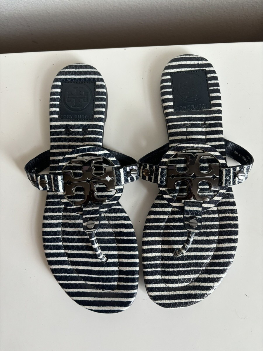 Snakeskin Tory Burch Flipflop Tory Burch Miller Navy/ White