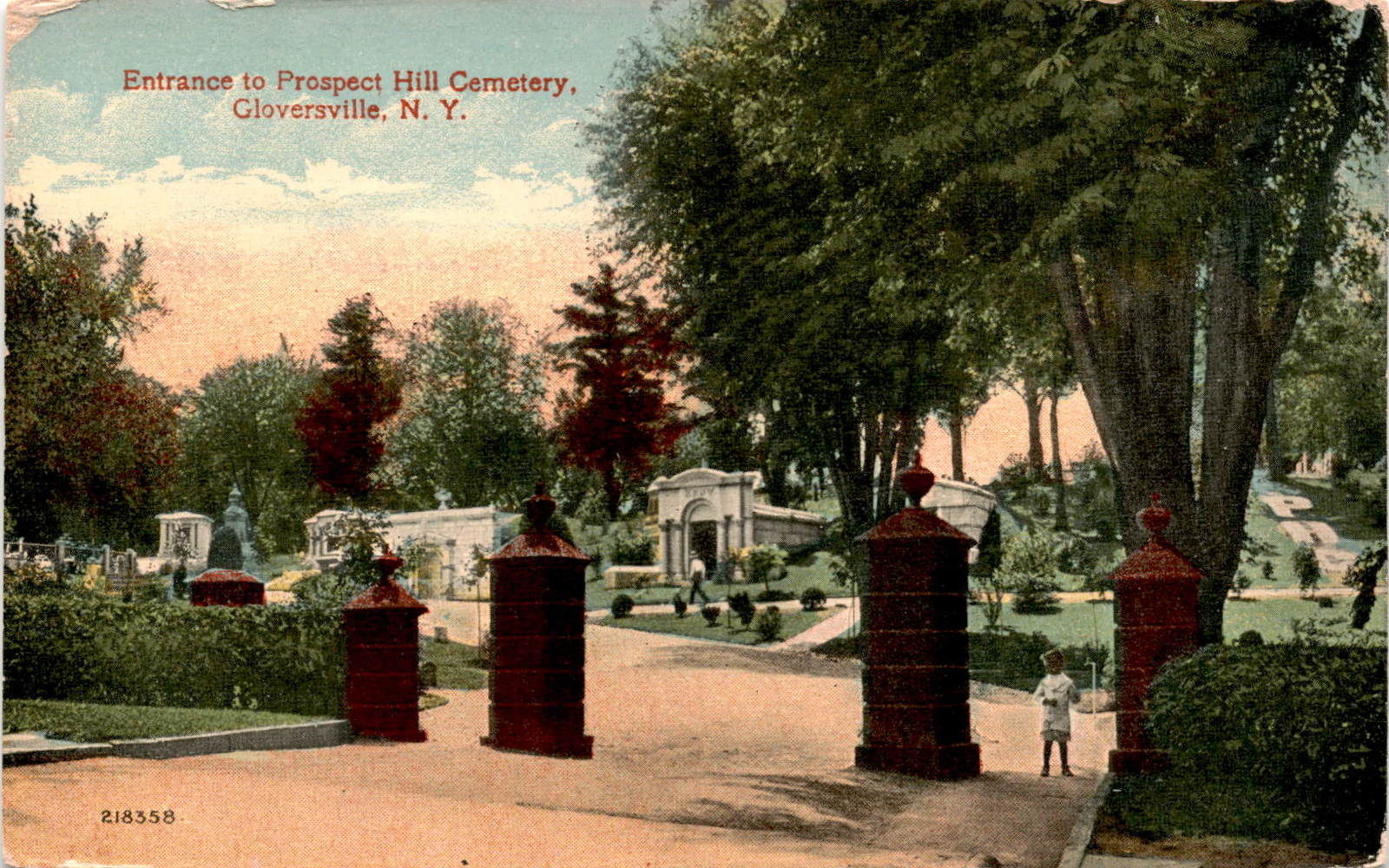 Prospect Hill Cemetery, Gloversville, N. Y., Valentine-Souvenir Co., Postcard