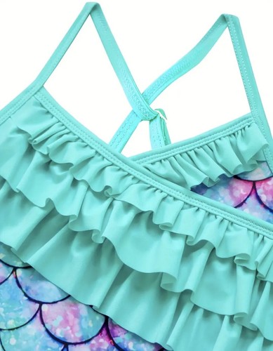 Girls One-Piece Mermaid Swimsuit New Size 5-6 Yrs. - Picture 2 of 5