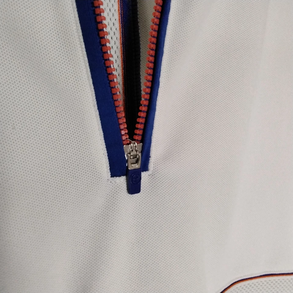 Camisa polo de golf EP Sport para mujer talla L blanca azul sin mangas con cremallera Foto 2 de 4