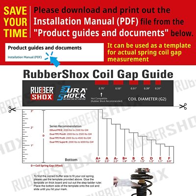 RubberShox Size D Coil Spring Booster - Load Capacity 2000 Lbs - Vehicle Front/Rear Buffer
