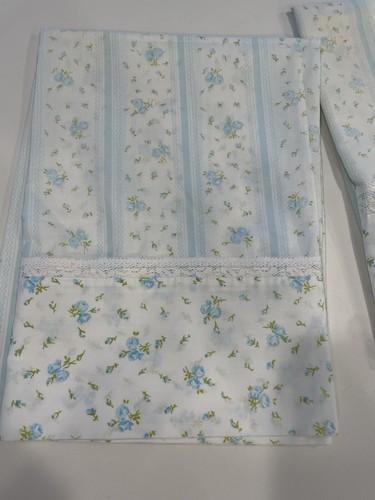 Vintage JCPenny Mode Herrenhaus Menge 2 Standard Blumen Kissenbezüge mit Spitze - Bild 2 von 8