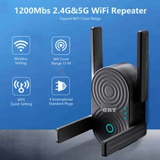 GRT 1200 Mbps booster Extender wireless Wifi repeater 2.4G/5G signal Amplifier