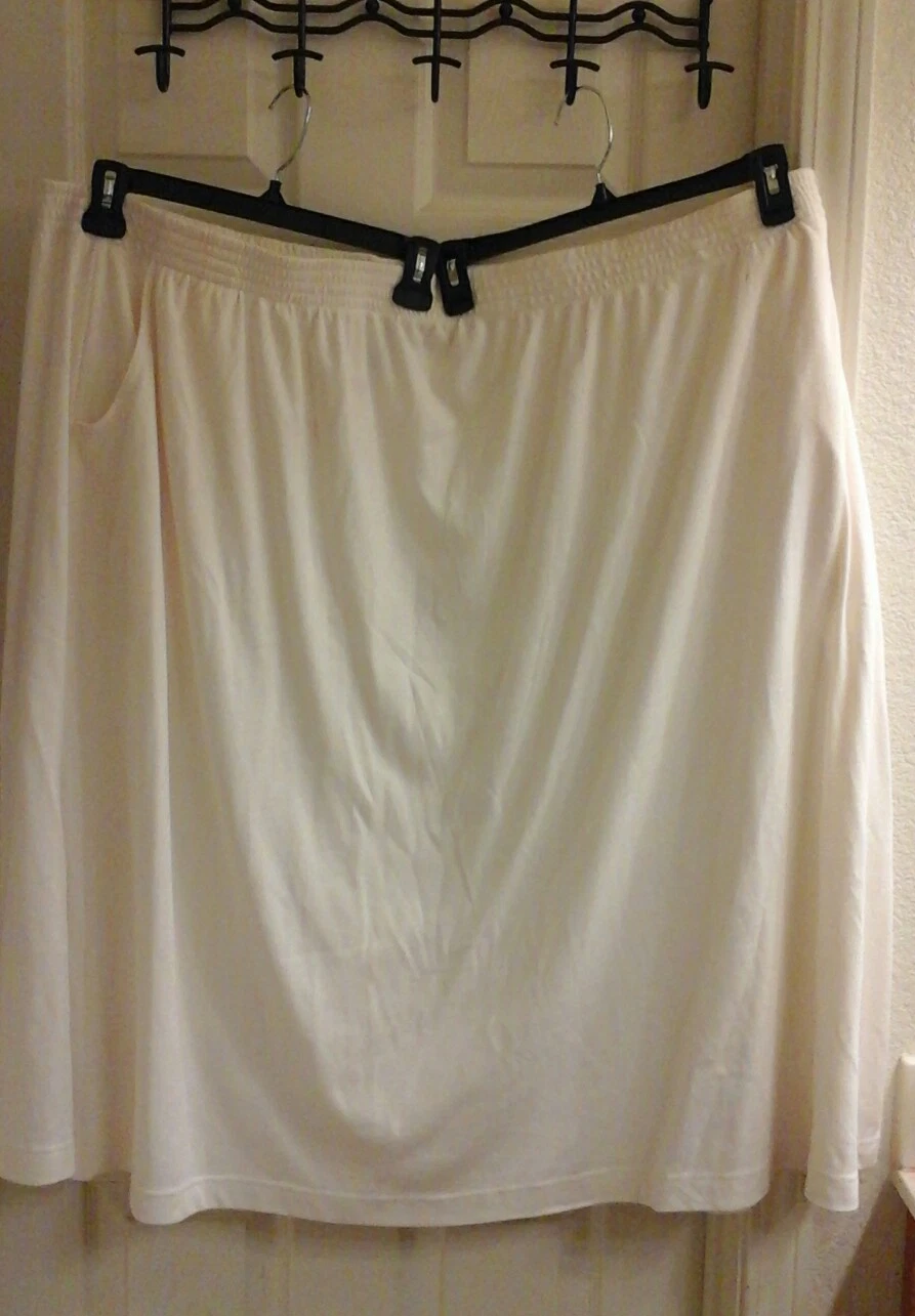Lane Bryant Skirt, Women's plus sz 4XP ivory, stretch LBW Knits Comfort Casual