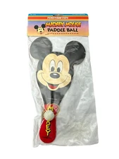 New Tootsie Toy Retro Mickey Mouse Paddle Ball 1990