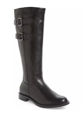 Ecco SARTORELLE 25 Black leather Tall Buckle Boot Size 7