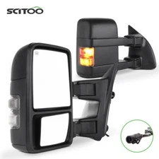 Power Heated Smoke Turn Signal Tow Mirrors for 99-07 Ford F250-F550 Super Duty