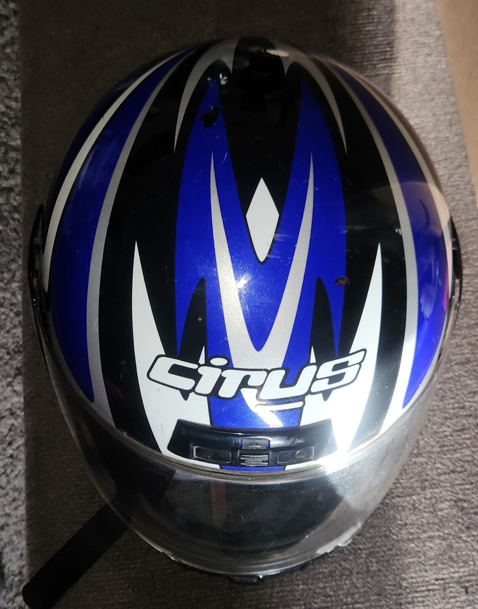 cirus motorcycle helmet Cirus V2 Snowmobile Helmet Blue And White , LARGE , USED