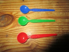 3 small ice cream spoons plastic with name Luis, Uwe, Lea