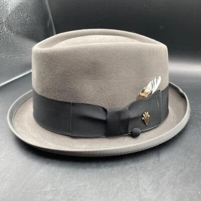 Vintage Gray Men’s Fedora Hat Made By Champ Size 7-1/8 Kasmir Finish With Box - Image 1 of 4