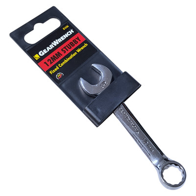 GearWrench 12mm Stubby Feste Snap Kombination Auf Schlüssel Alu Stahl Poliert