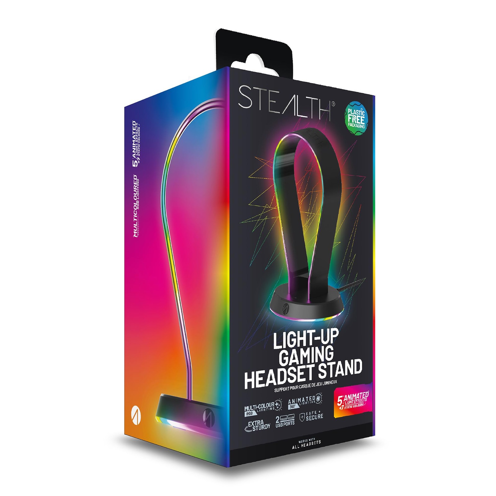STEALTH LED Light Up Gaming Headset Stand in Black for PS4, (Sony Playstation 5)