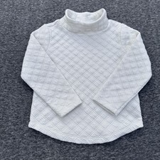 J.Crew Crewcuts Quilted Mock Neck Sweater Pullover Girls XXS 2-3 Ivory