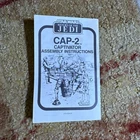 Kenner Star Wars Return Of The Jedi ROTJ CAP-2 Instructions Toy