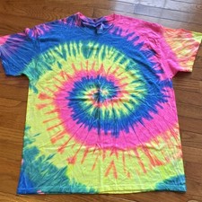 Colortone Tie-Dye Spiral Cotton T-Shirt XL Crew Neck Short Sleeve Regular Fit