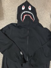 A Bathing Ape Bape Shark Full Zip Hoodie Black, Size 2XL