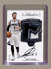 2016-17 Flawless Distinguished Patch Signatures Ricky Rubio Auto 24/25 #DP-RR