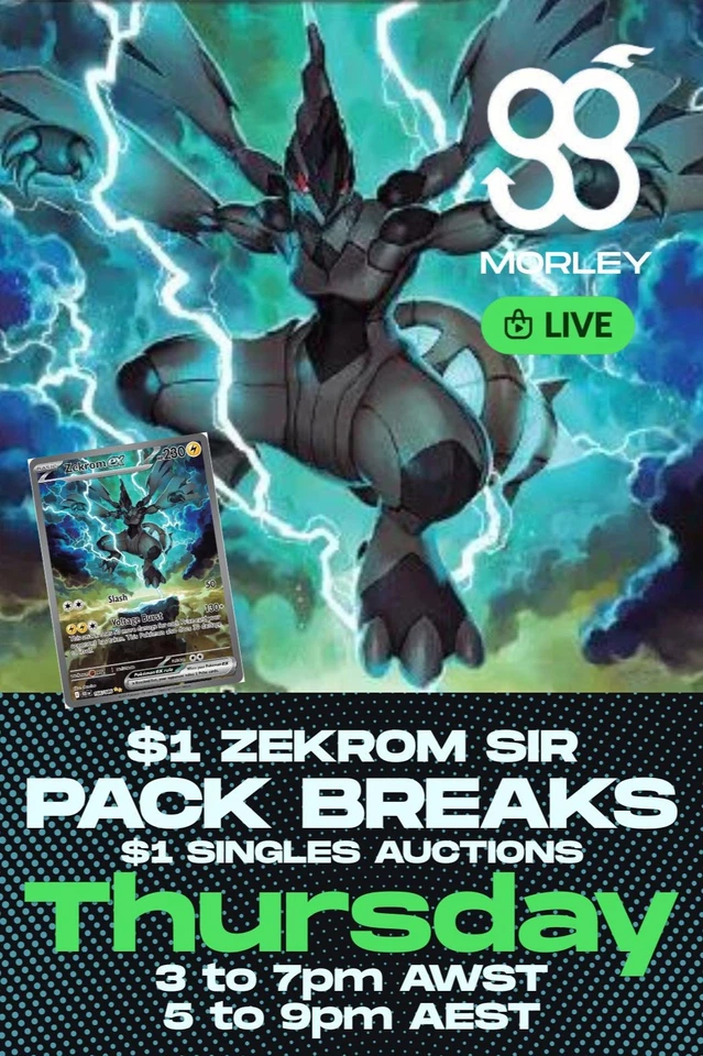 $1 Zekrom SIR + $1 Singles Auctions & Pack Breaks