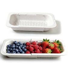 White Over Sink Colander Strainer Basket Extendable Adjustable 13.518.7 Inch