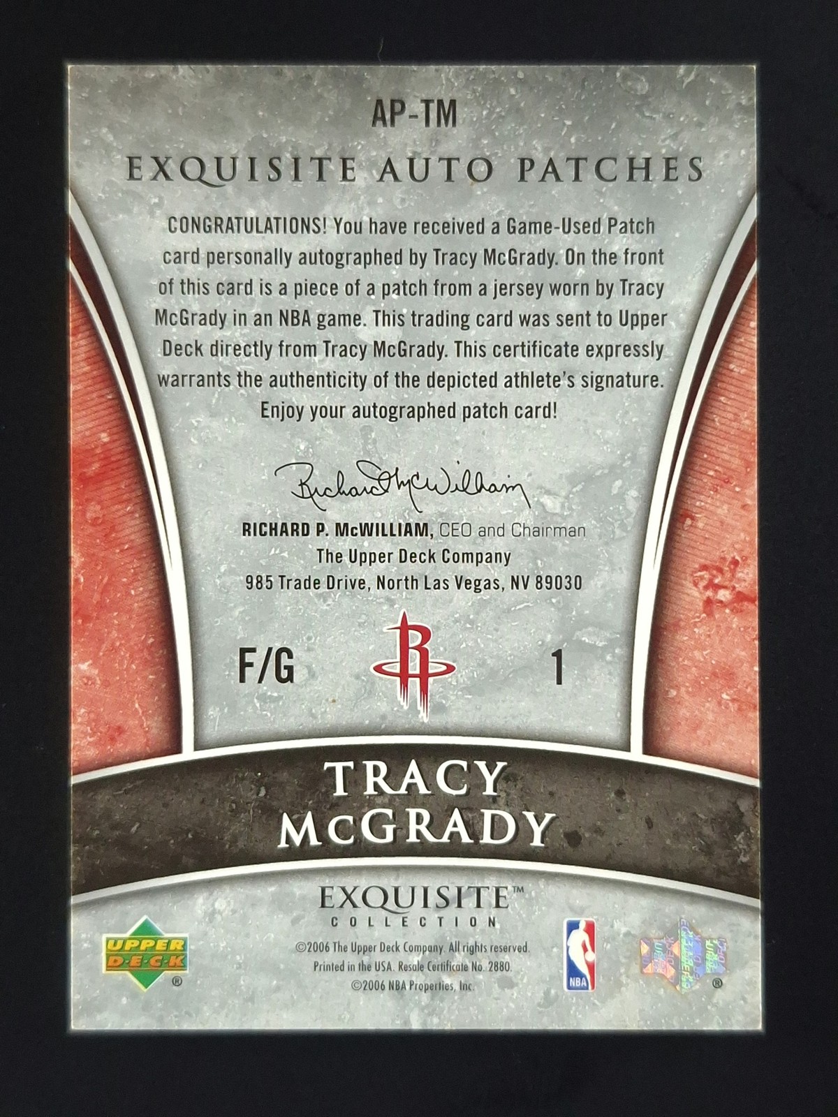 2004-05 SP Game Used TRACY MCGRADY 34/100 Patch Auto Authentic Patches #AP-TM view 2