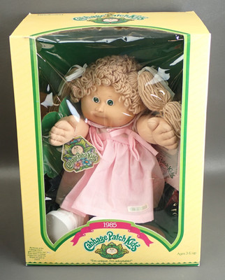 Vtg 1985 Cabbage Patch Kids Girl Doll Blonde Green Eyes Tooth 3900 Orig Box NEW