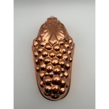 Molde de gelatina vintage de cobre con racimo de uva decoración para colgar en la pared H066