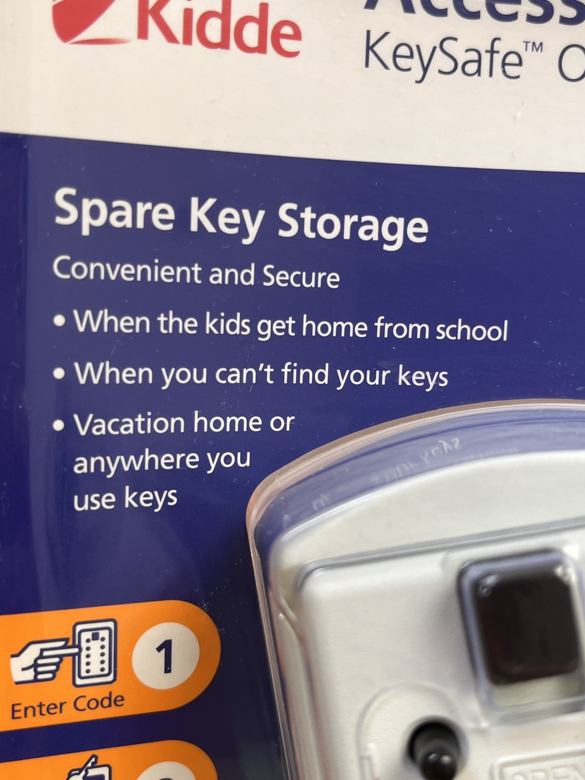 Kidde Key Safe Lock Box Holds 2 Keys Mounted w/ Pushbutton Combo Lock White NEW