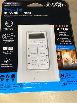 Jasco MyTouchSmart Indoor In-Wall Simple Set Digital Timer White Ve10