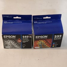 Epson 252XL Black HI Yield W/ 252 Cyan Magenta Yellow Ink Lot Of 4 2027 2026