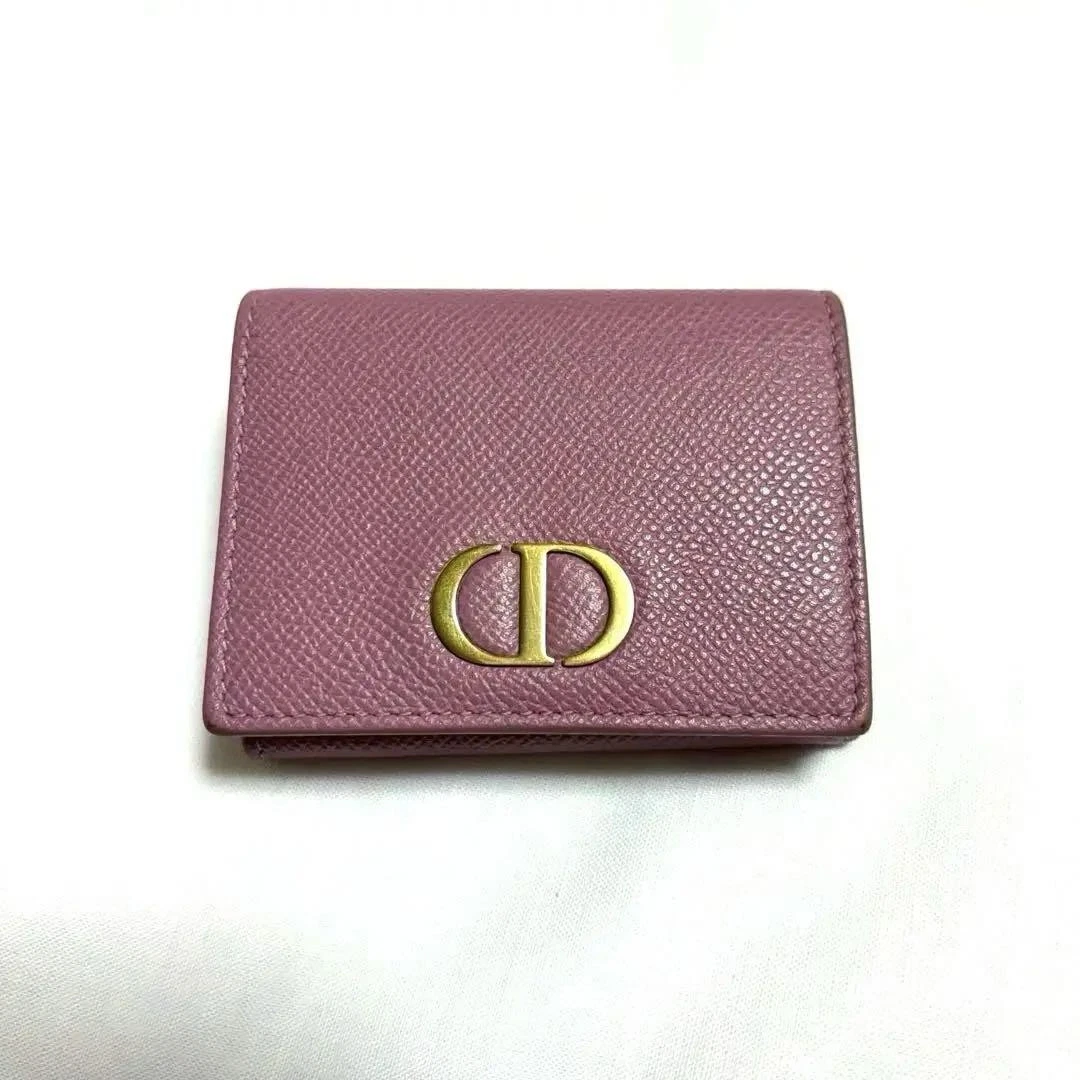 Portefeuille compact Christian Dior 30 Montaigne rose